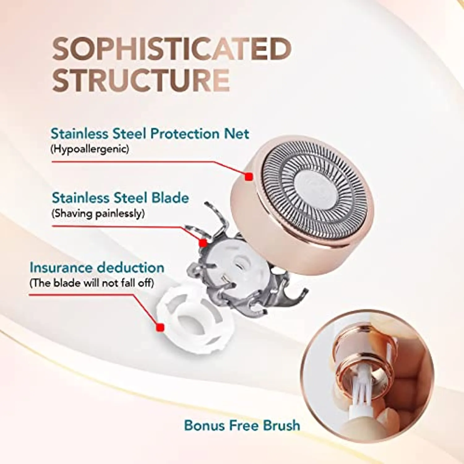 Kaphio Facial Hair Removal for Women, Painless Hair Remover, Hair Remover for Peach Fuzz, Chin, Cheek Hair, Upper Lip.(Pearl White)