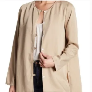 Karen Kane Womens Beige Button Down Jacket M