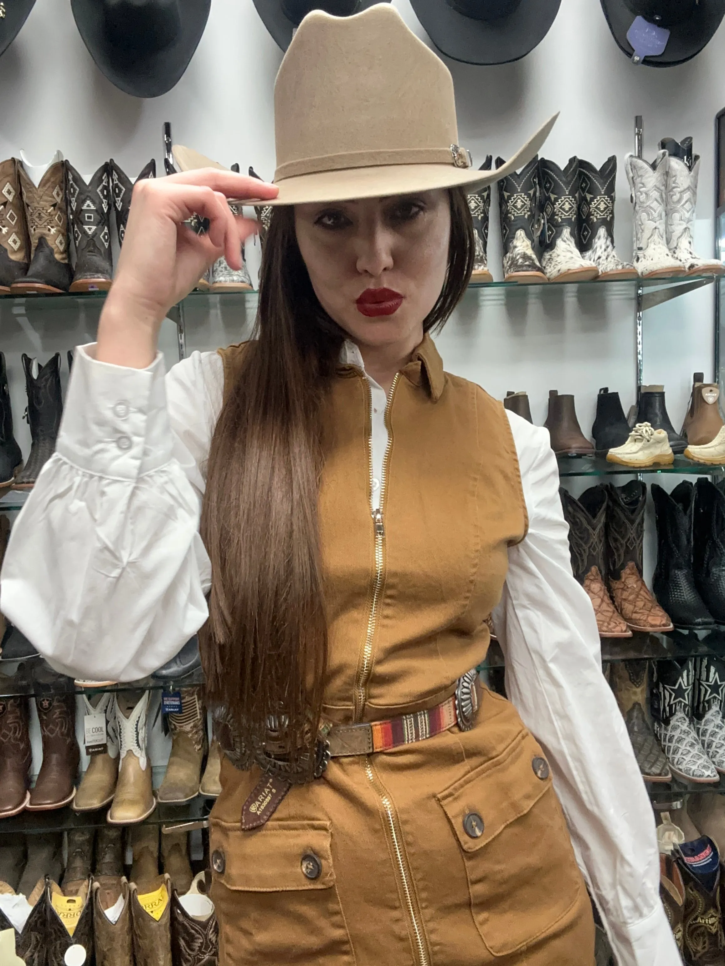 Kheiry Brown Denim Dress