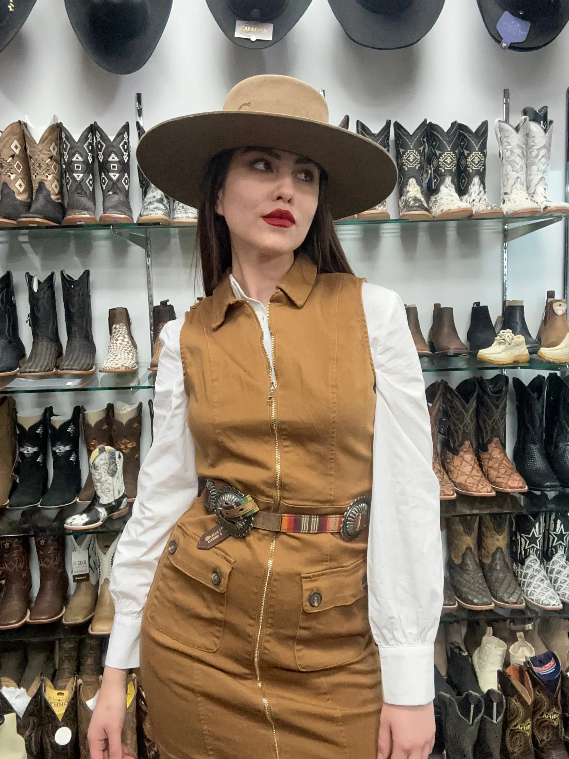 Kheiry Brown Denim Dress