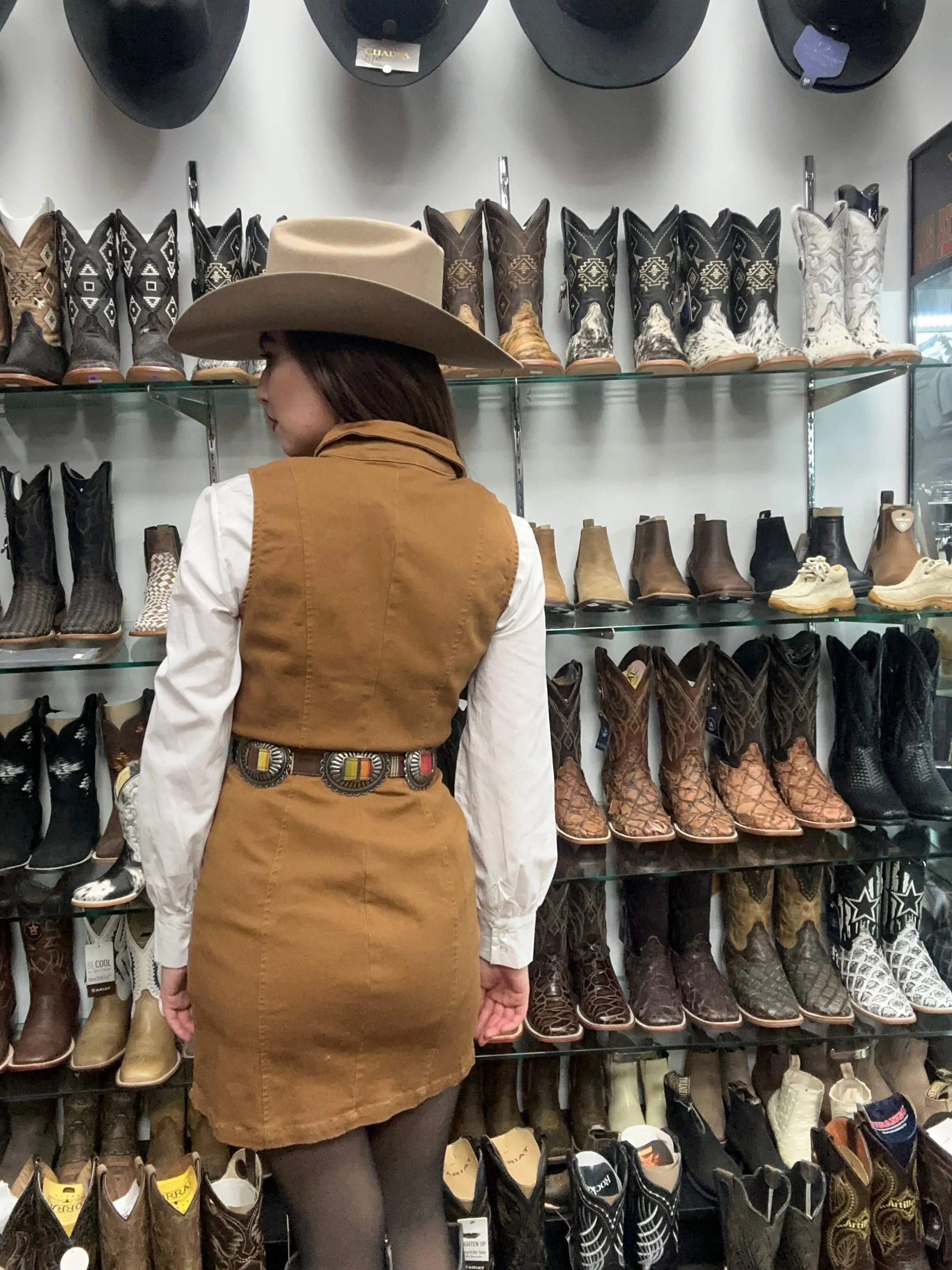Kheiry Brown Denim Dress
