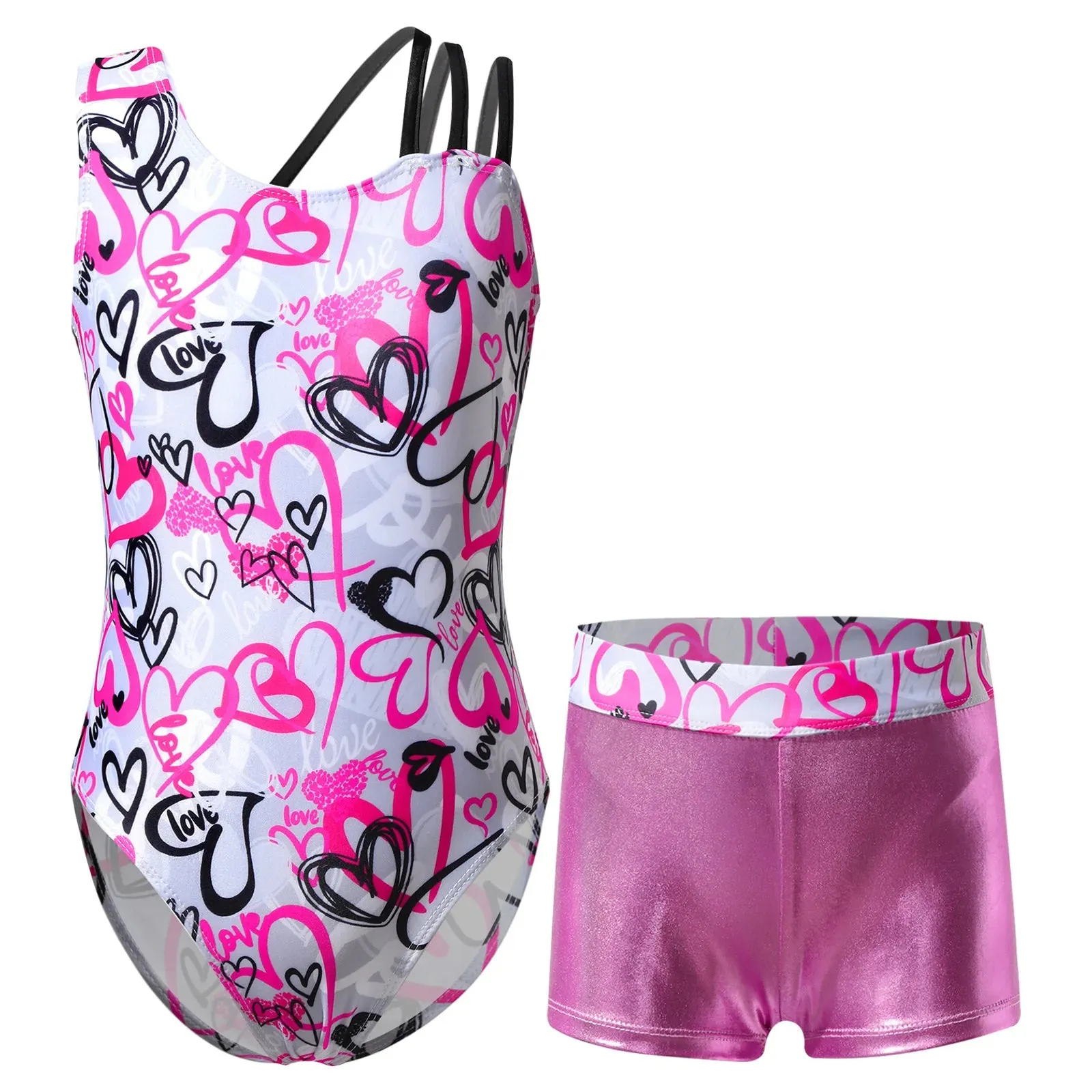Kids Girl Ballet Dance Gymnastic Leotard with Shorts: Versatile Performance Wear