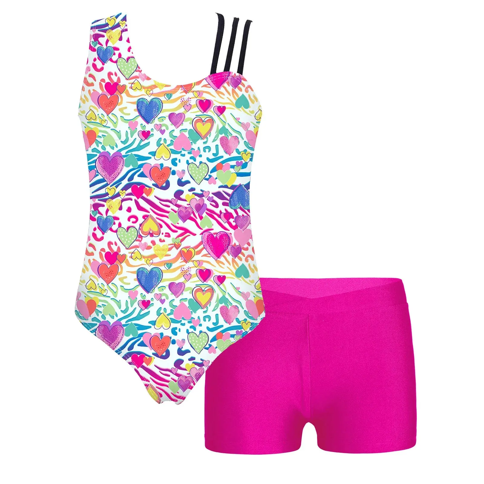 Kids Girl Ballet Dance Gymnastic Leotard with Shorts: Versatile Performance Wear