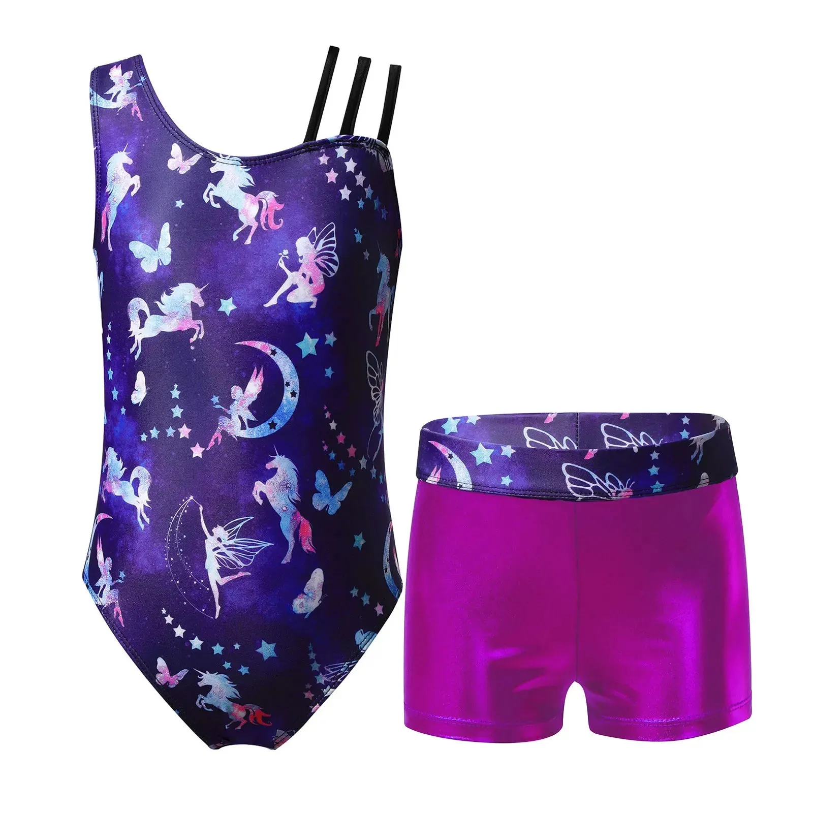 Kids Girl Ballet Dance Gymnastic Leotard with Shorts: Versatile Performance Wear