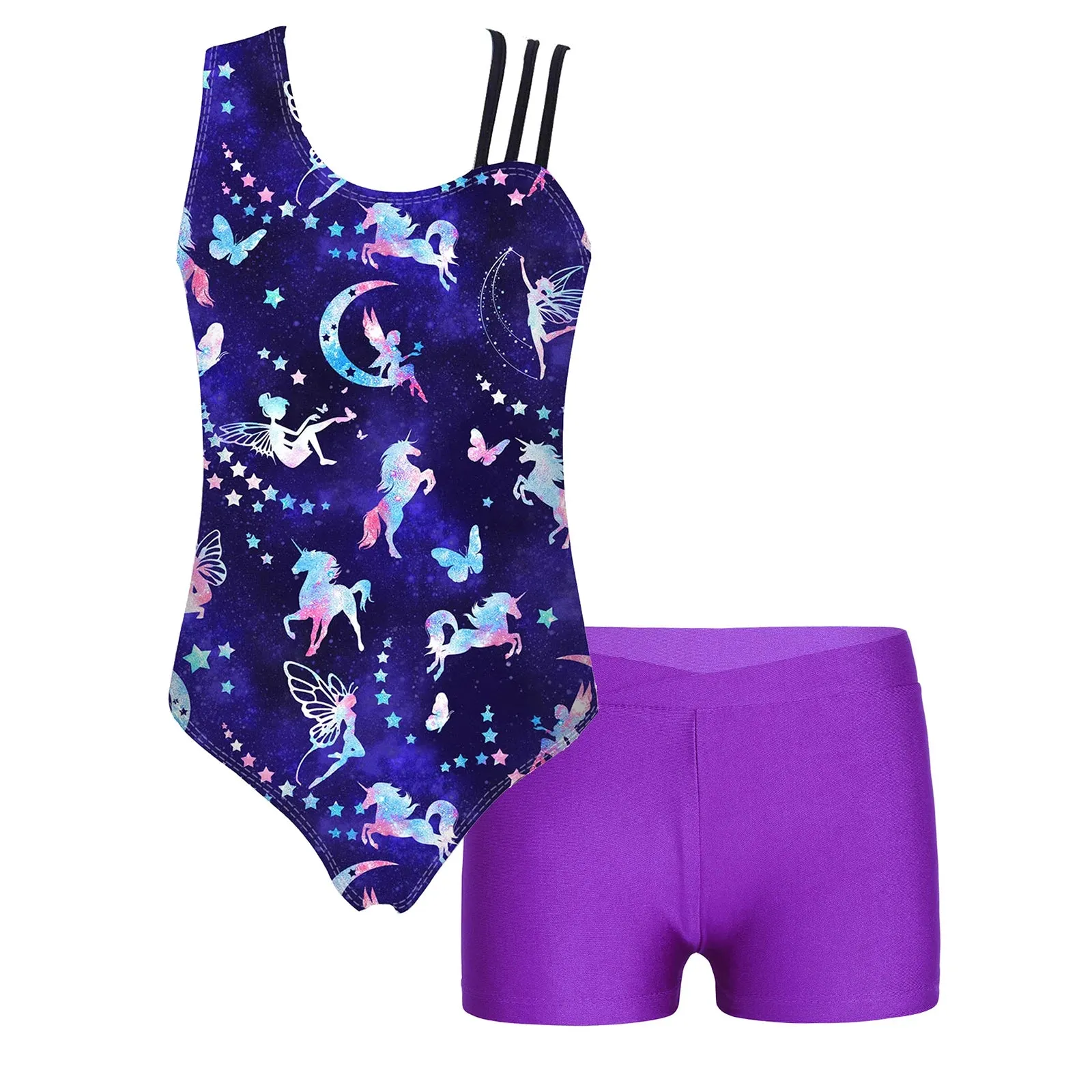 Kids Girl Ballet Dance Gymnastic Leotard with Shorts: Versatile Performance Wear