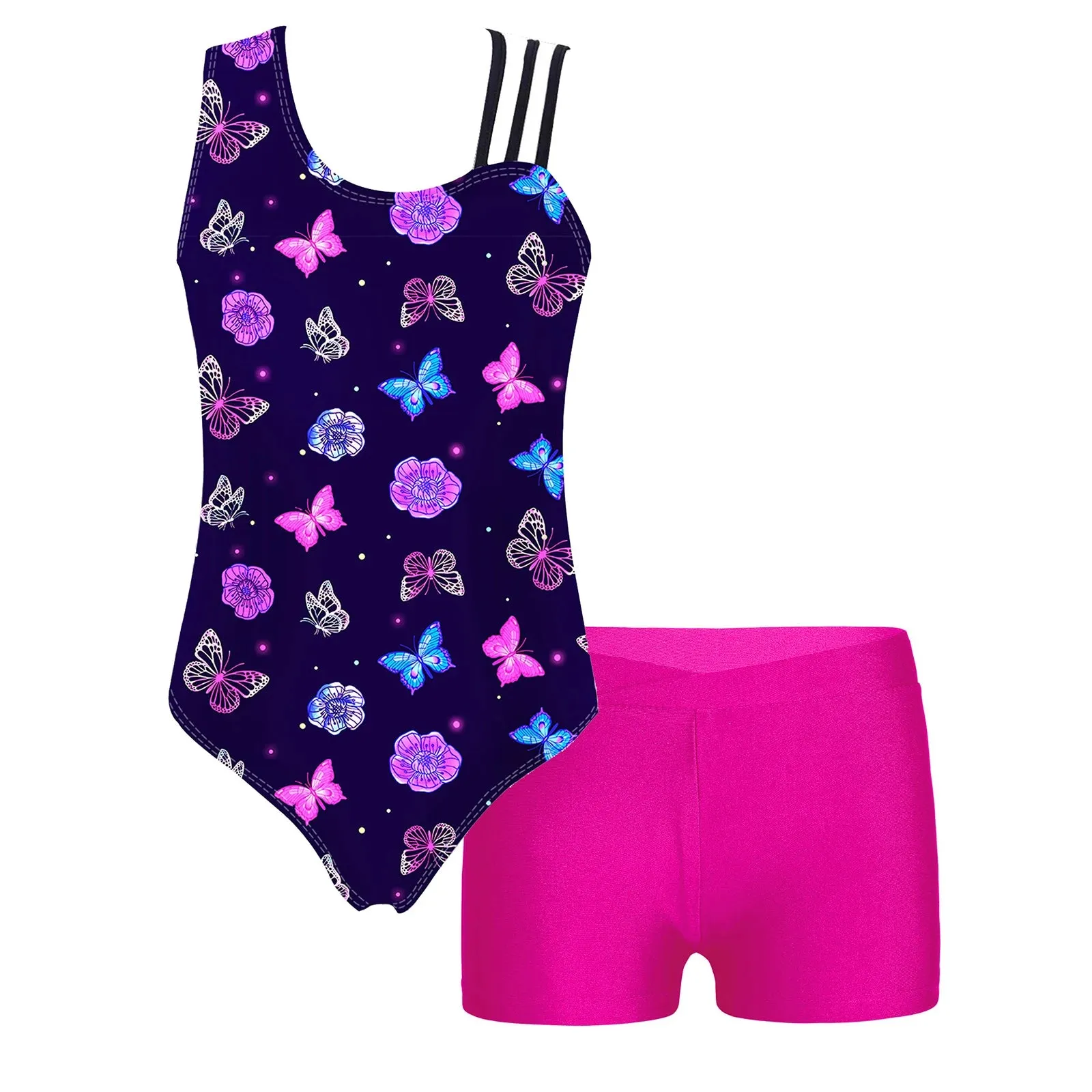 Kids Girl Ballet Dance Gymnastic Leotard with Shorts: Versatile Performance Wear