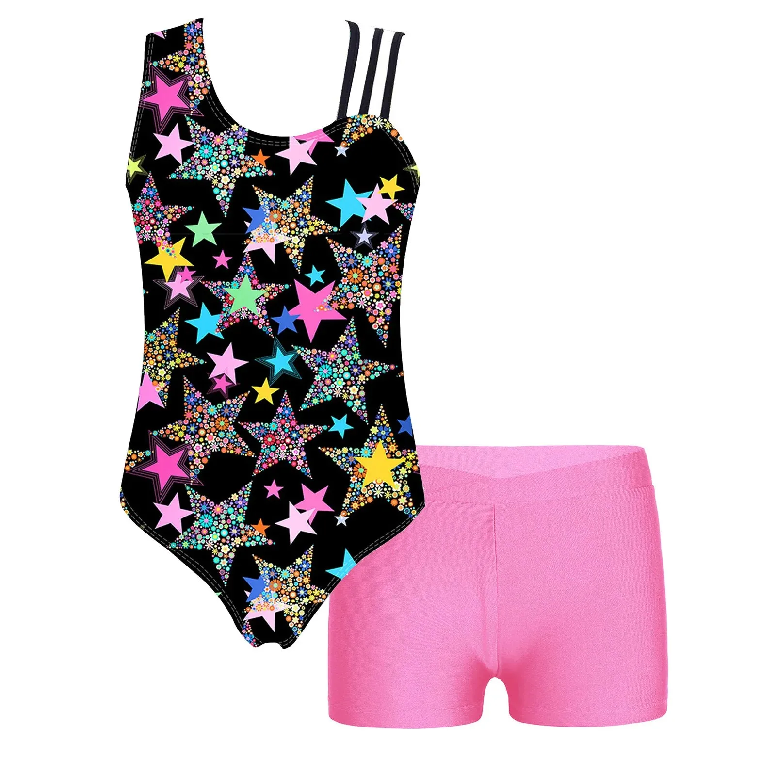 Kids Girl Ballet Dance Gymnastic Leotard with Shorts: Versatile Performance Wear