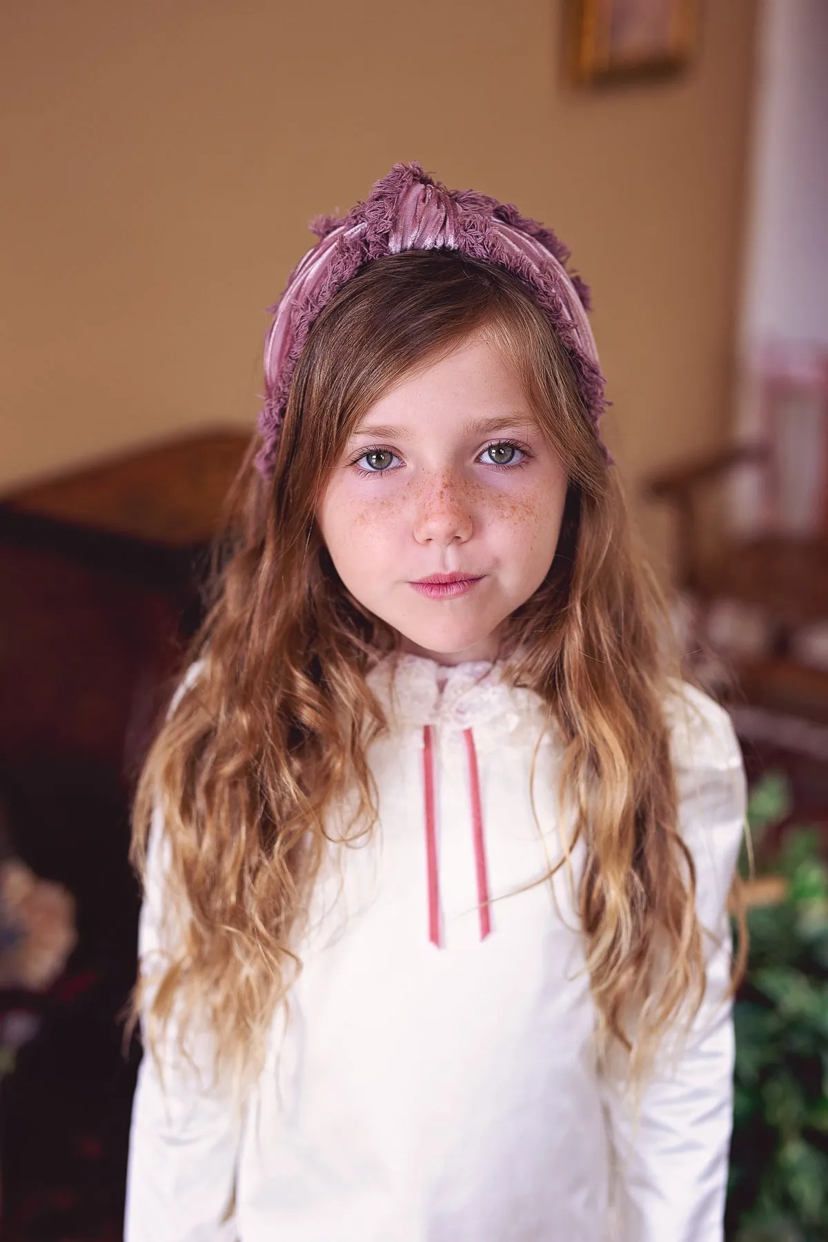 Knot Fringe Headband - Wool Dot