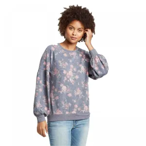 Knox Rose Women's Floral Print Crewneck Sweatshirt