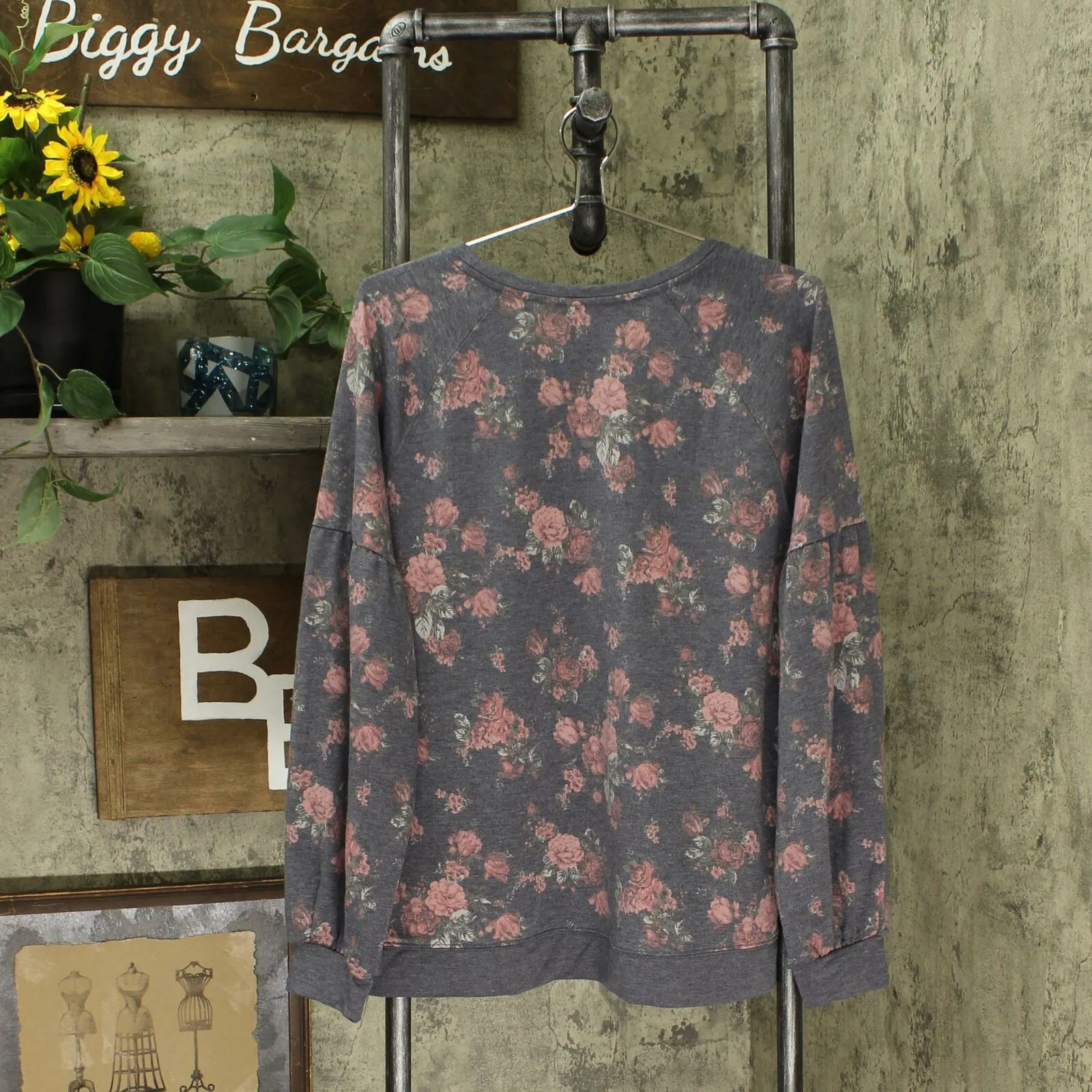 Knox Rose Women's Floral Print Crewneck Sweatshirt
