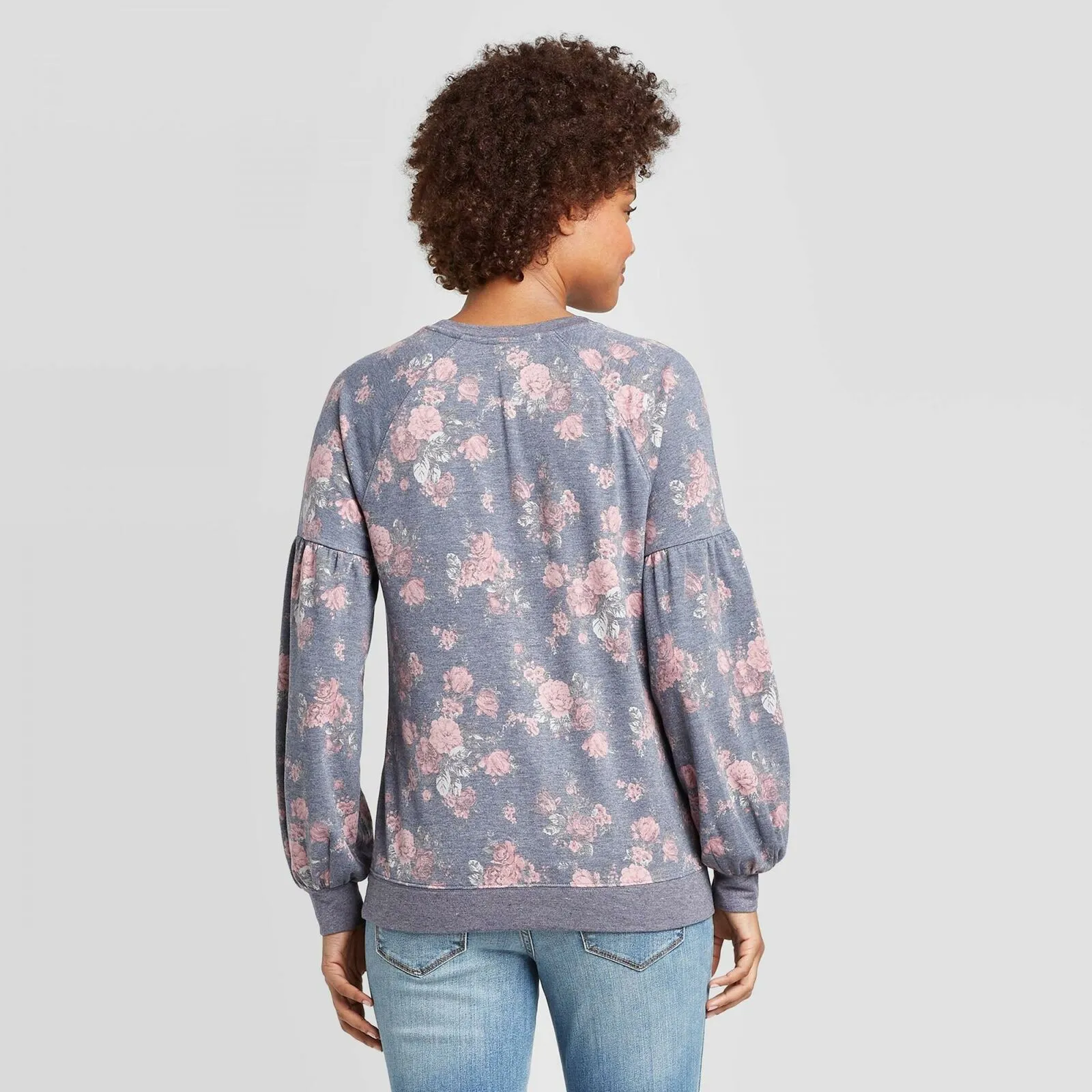 Knox Rose Women's Floral Print Crewneck Sweatshirt