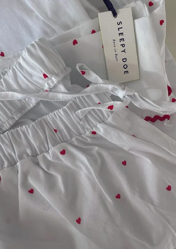 L & XL SECONDS | WOMENS TRADITIONAL PYJAMA SET | HEART RIC RAC