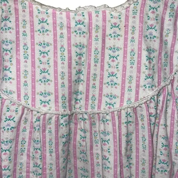 Lanz Of Salzburg Womens Nightgown Size XL Multicolor Flannel Long Sleeve
