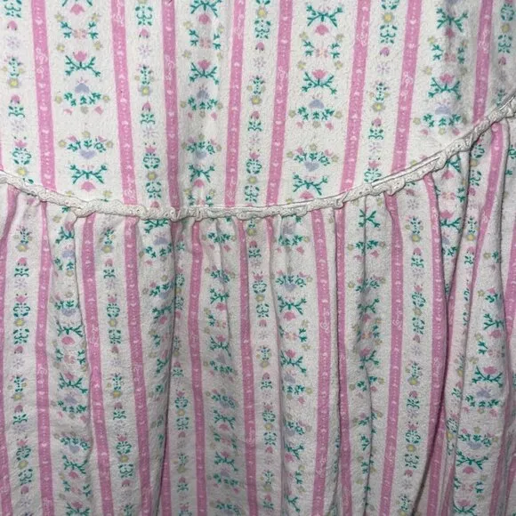 Lanz Of Salzburg Womens Nightgown Size XL Multicolor Flannel Long Sleeve