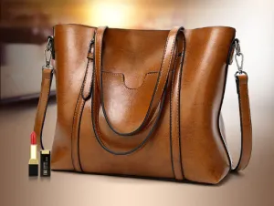 Large Capacity Leather Handbag