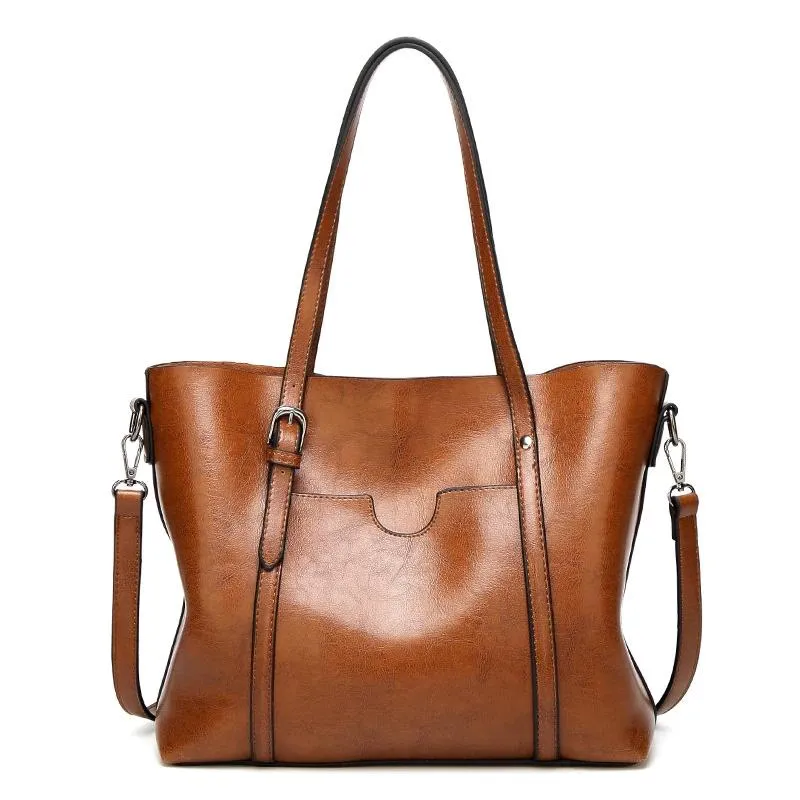 Large Capacity Leather Handbag