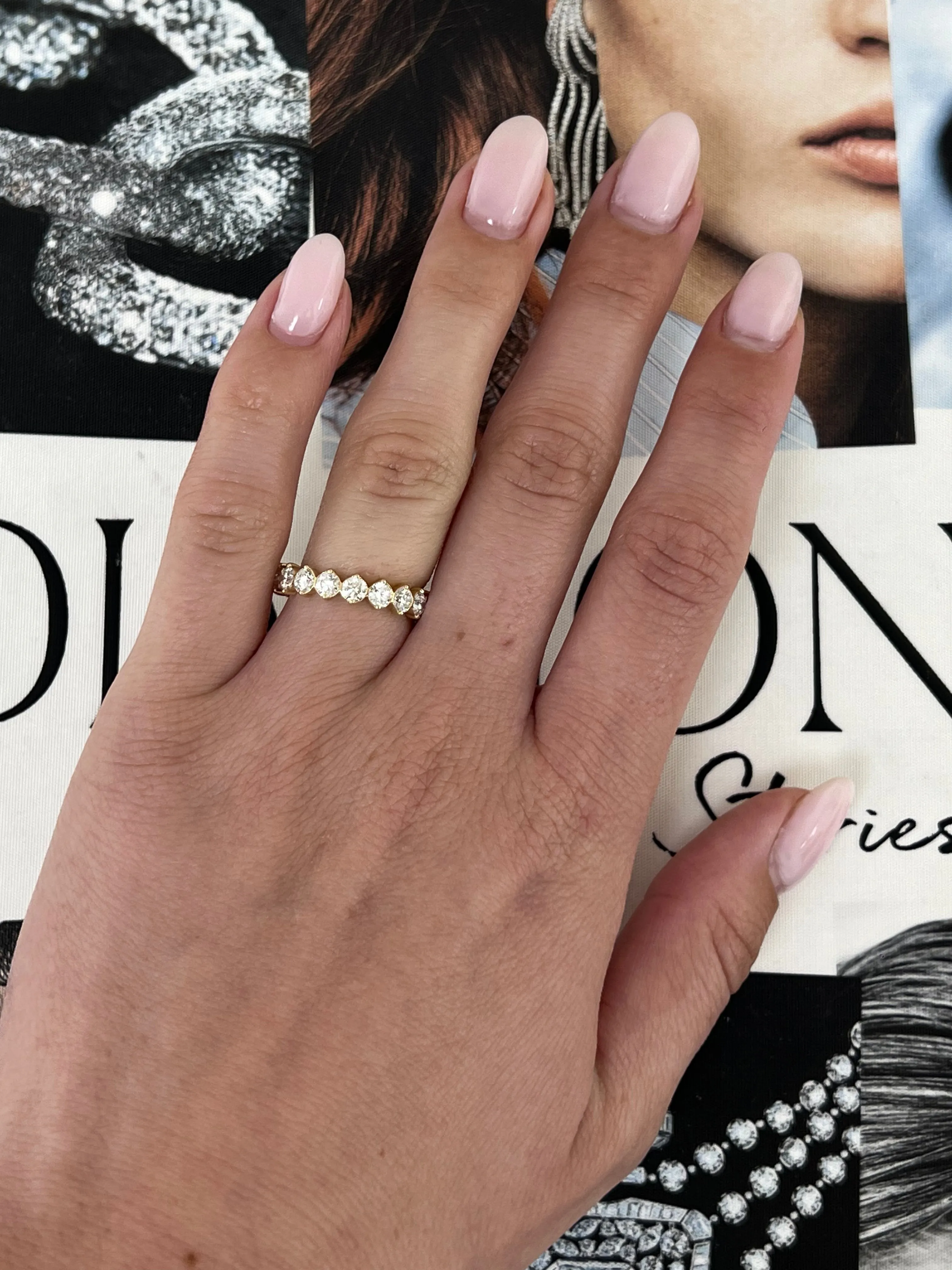 Large Round Cut Diamond Eternity Band