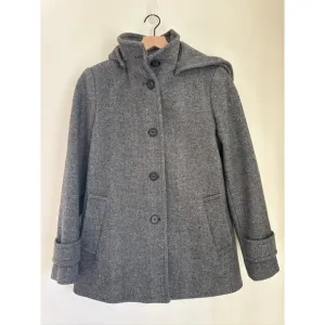 LAUREN RALPH LAUREN Wool Blend Herringbone Coat in Gray - Size Small