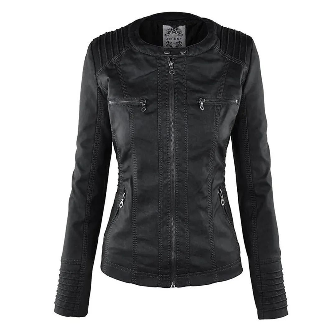 Leather Aura™ | Women's Casual Hooded Leather Jacket | Genuine Leather, Stylish Design & Comfortable Fit