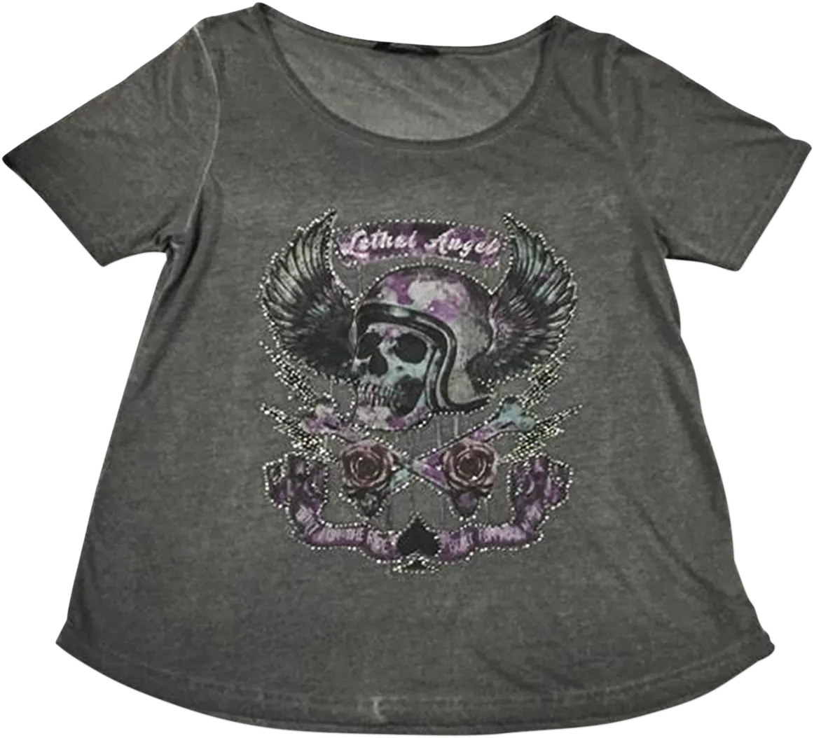 LETHAL THREAT Women's Sinwheels T-Shirt - Gray