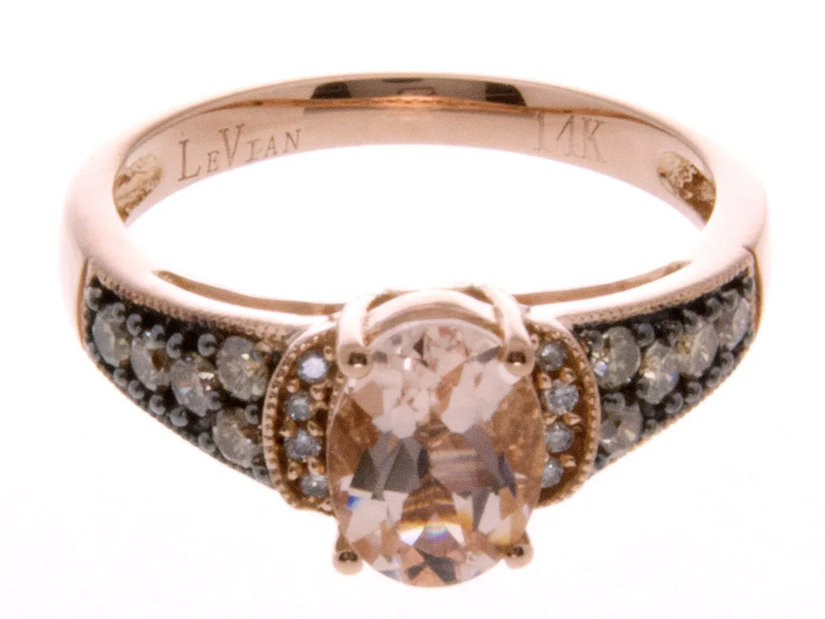LeVian Morganite & Chocolate Diamond Ring