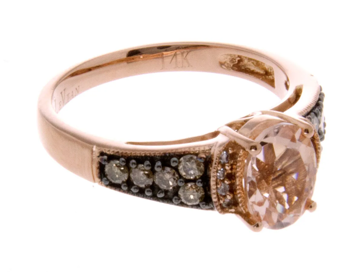 LeVian Morganite & Chocolate Diamond Ring