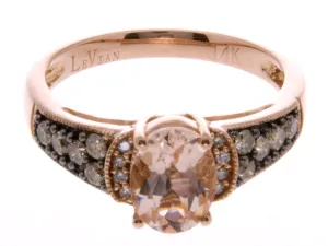 LeVian Morganite & Chocolate Diamond Ring