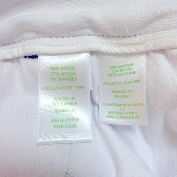 Lilly Pulitzer Knit Buttercup Shorts Ruffle Your feathers Oyster Bay Navy