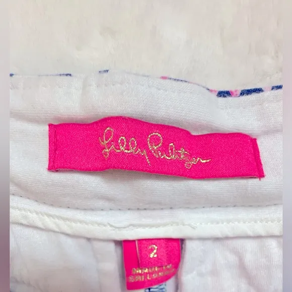 Lilly Pulitzer Knit Buttercup Shorts Ruffle Your feathers Oyster Bay Navy