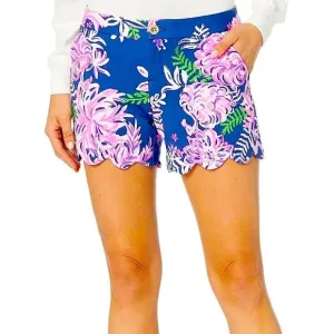 Lilly Pulitzer Knit Buttercup Shorts Ruffle Your feathers Oyster Bay Navy