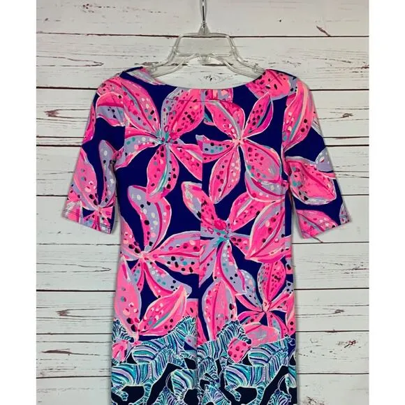 Lilly Pulitzer Women's XXS Extra Extra Small Pink Blue Purple Floral Zebra Dress