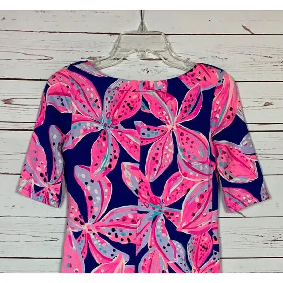 Lilly Pulitzer Women's XXS Extra Extra Small Pink Blue Purple Floral Zebra Dress