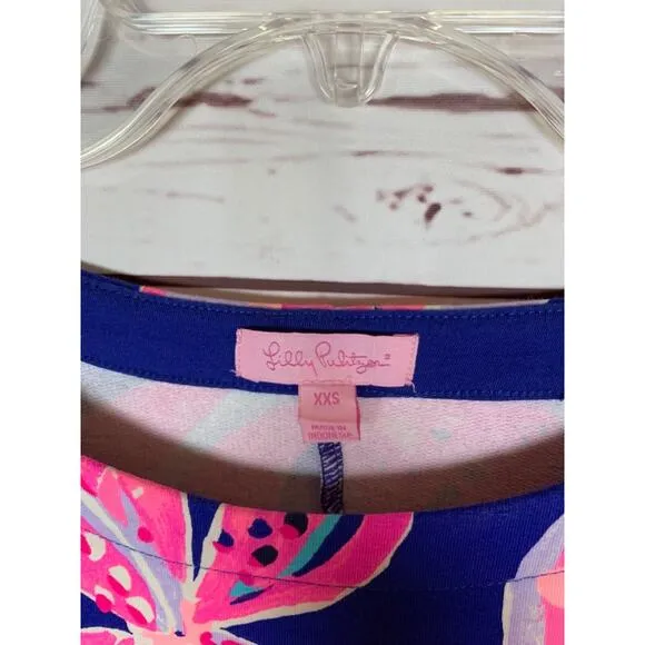 Lilly Pulitzer Women's XXS Extra Extra Small Pink Blue Purple Floral Zebra Dress