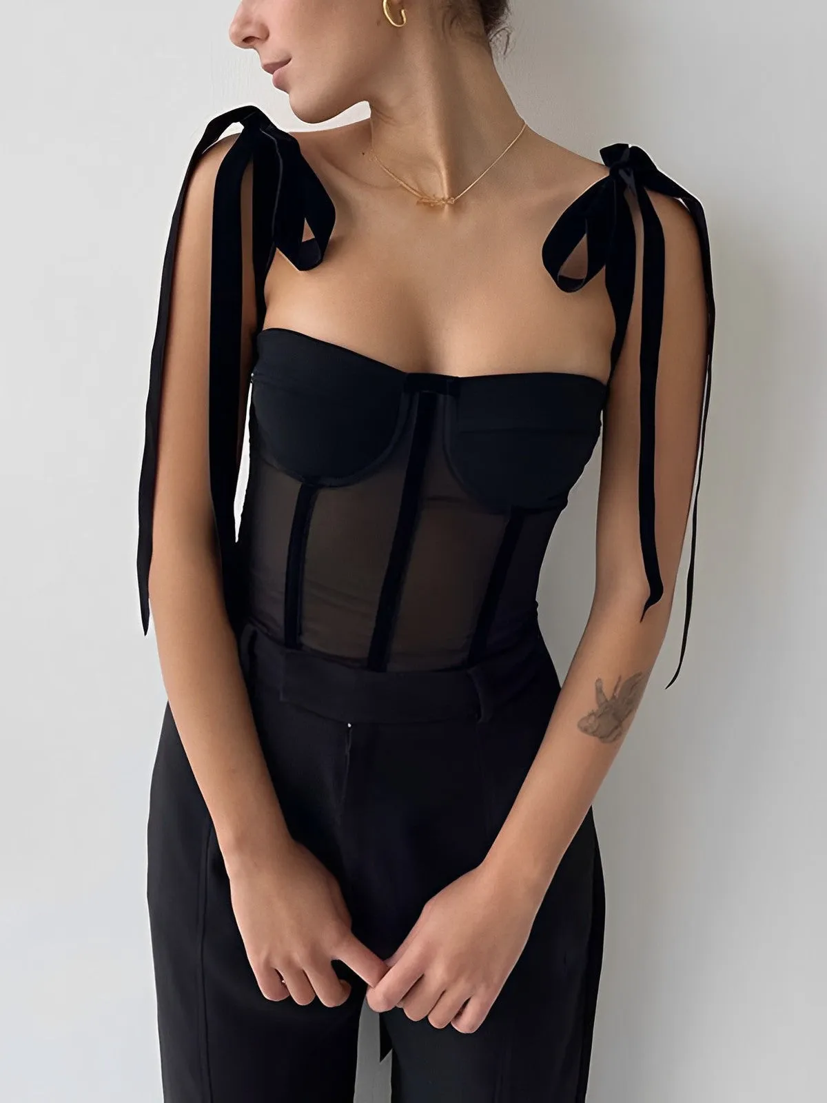 Lily® | Sophisticated mesh corset top