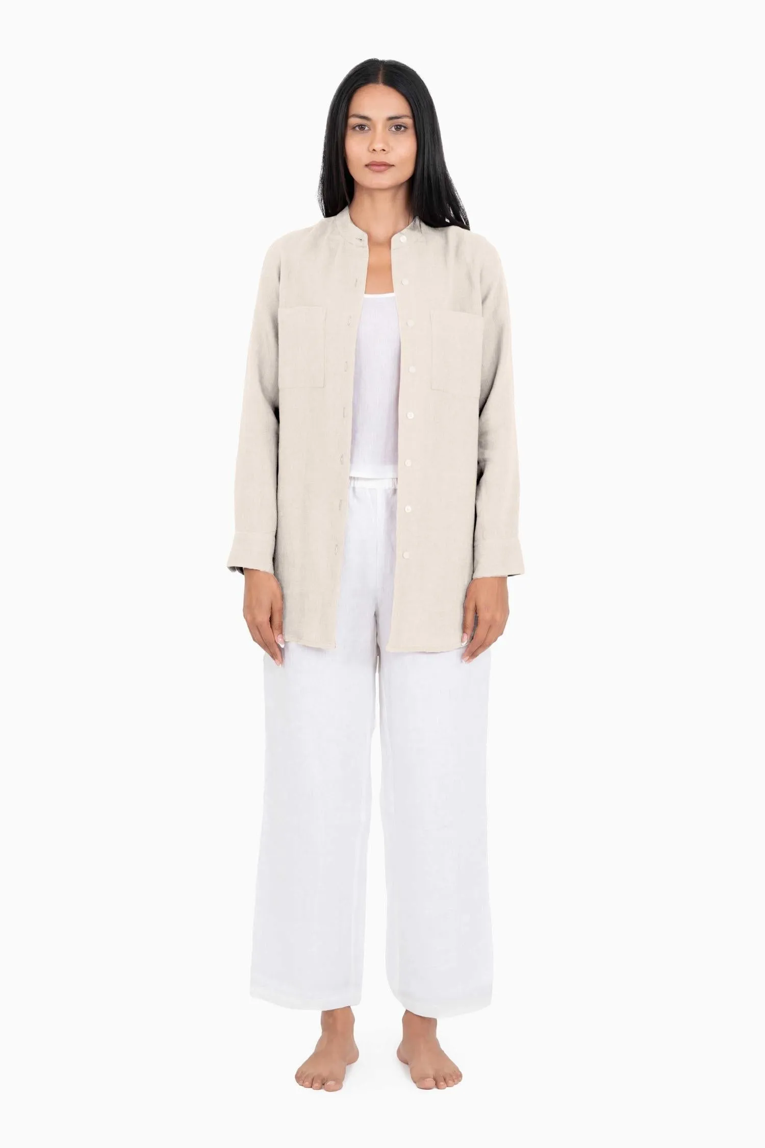 Linen Erin Shirt-Petal Pink