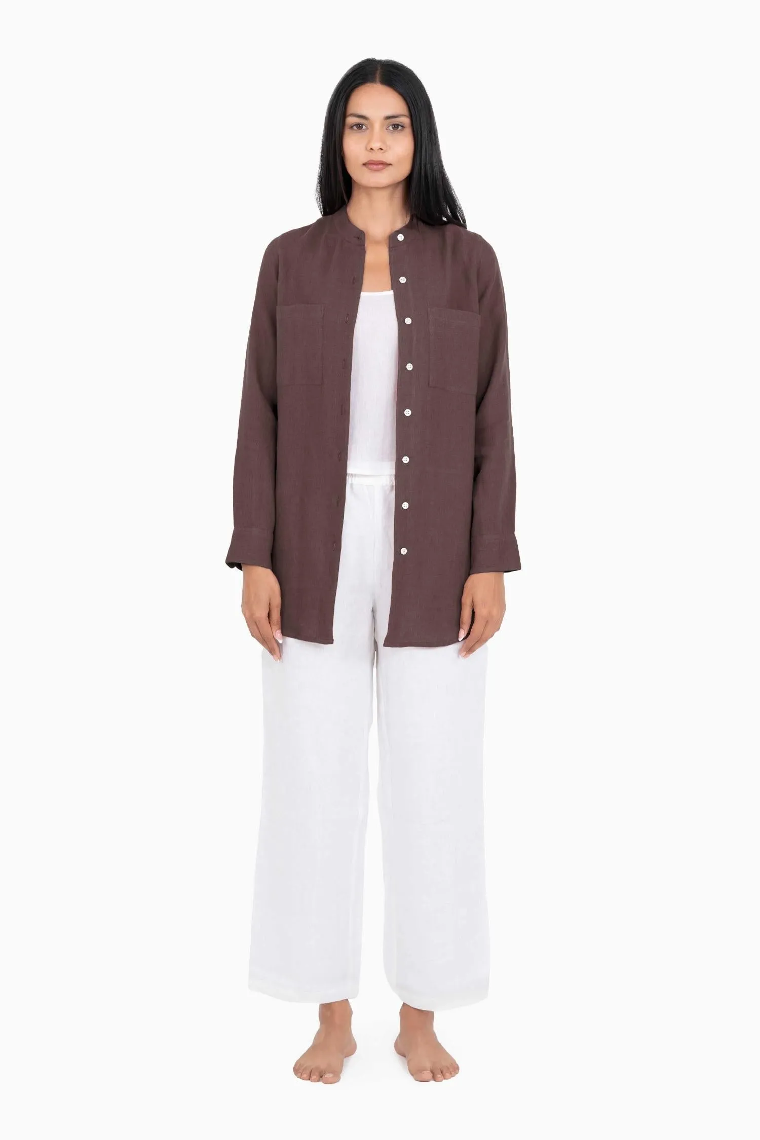 Linen Erin Shirt-Petal Pink