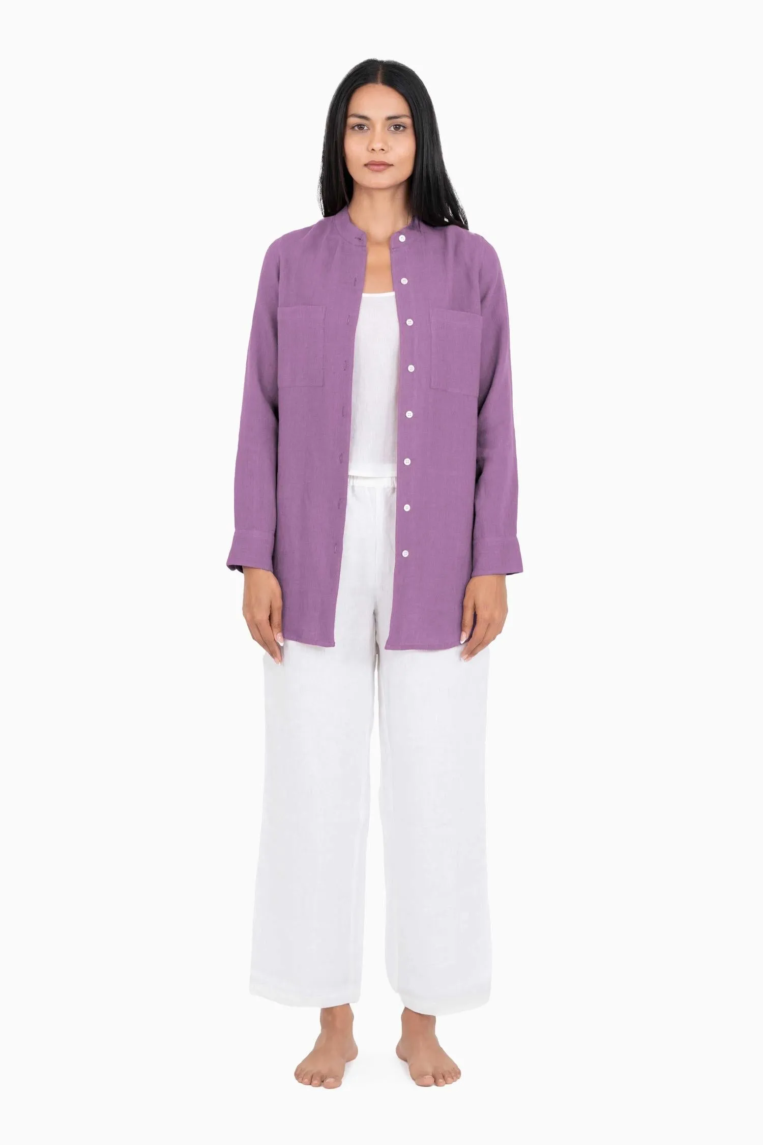 Linen Erin Shirt-Petal Pink
