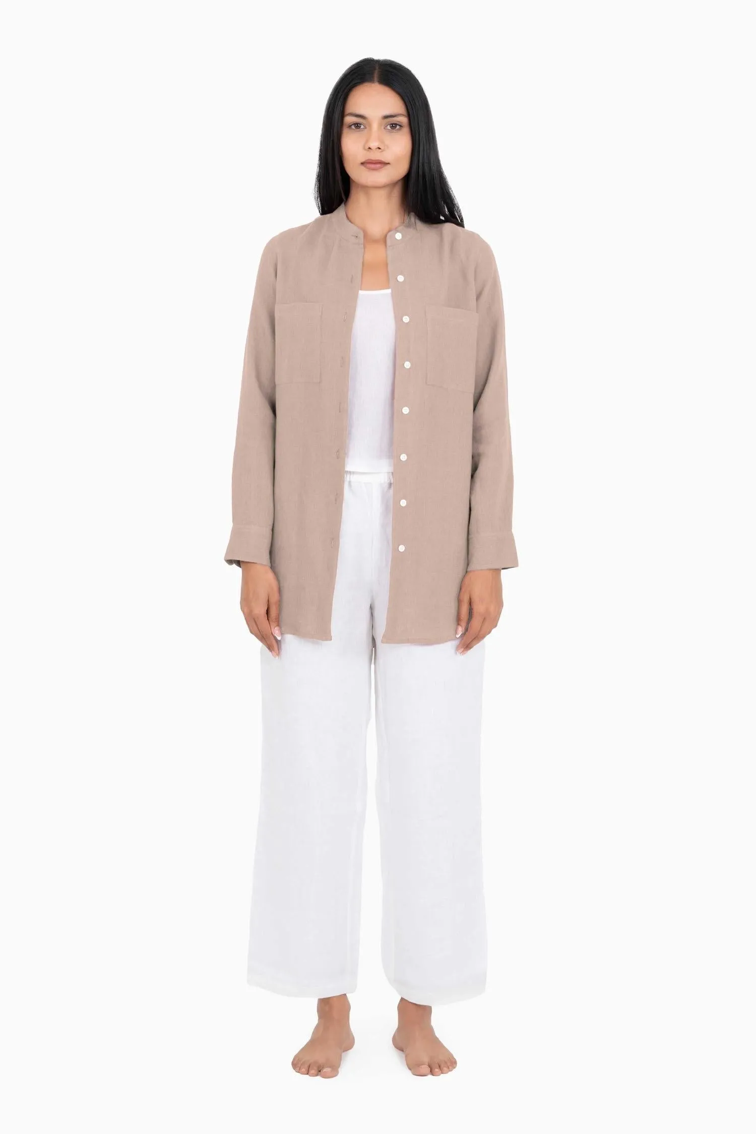 Linen Erin Shirt-Petal Pink