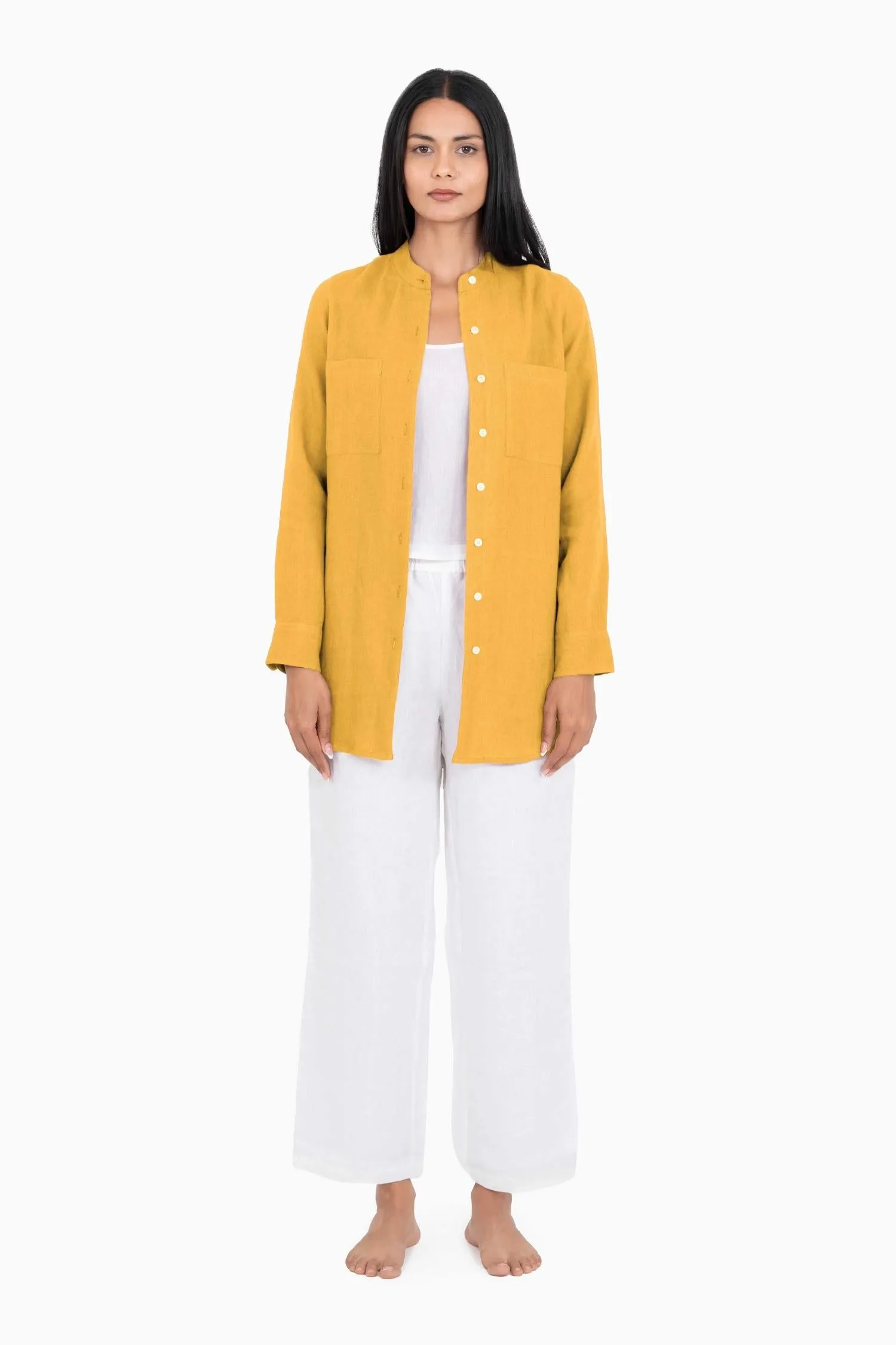 Linen Erin Shirt-Petal Pink