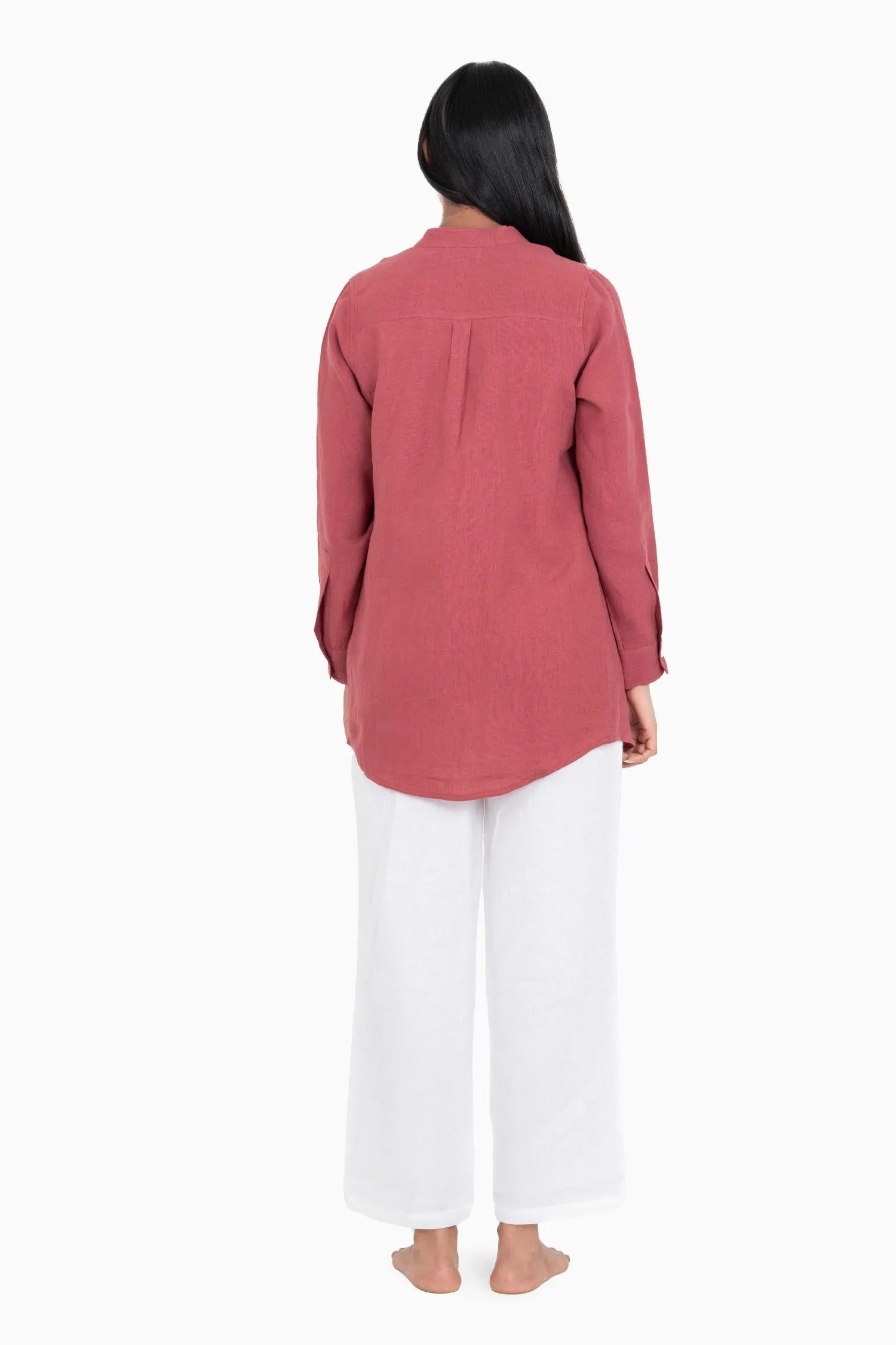 Linen Erin Shirt-Petal Pink