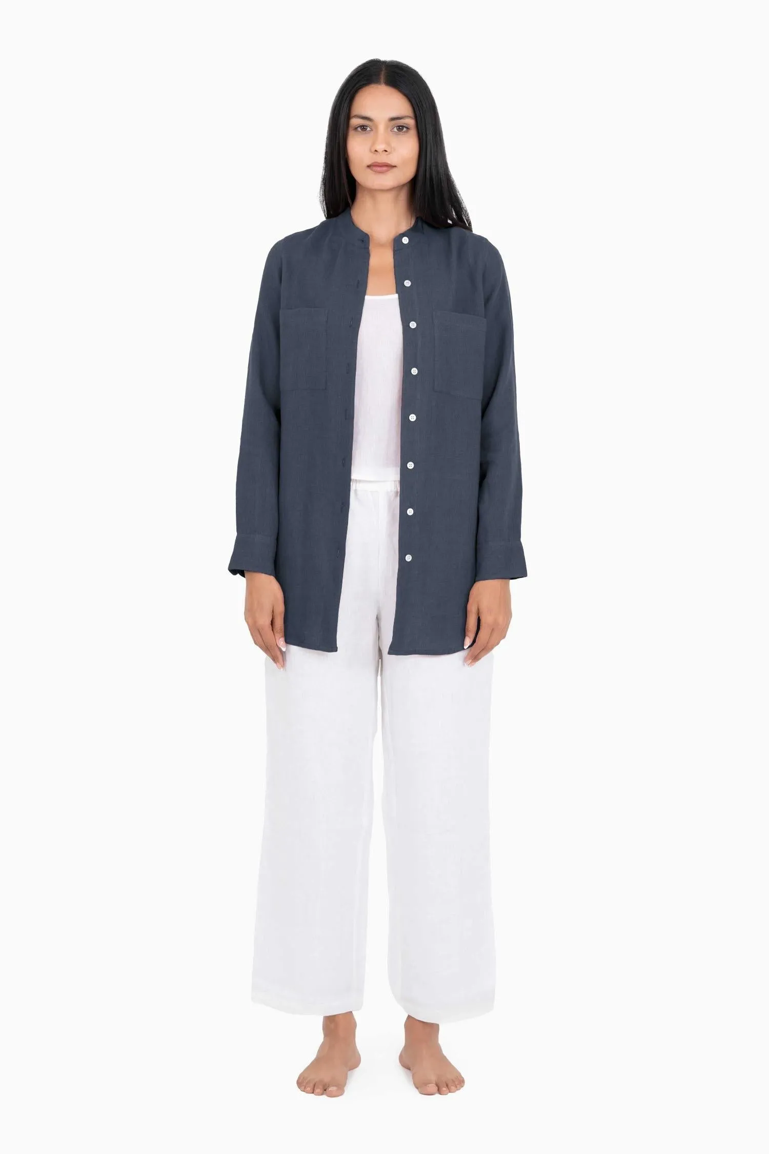Linen Erin Shirt-Petal Pink