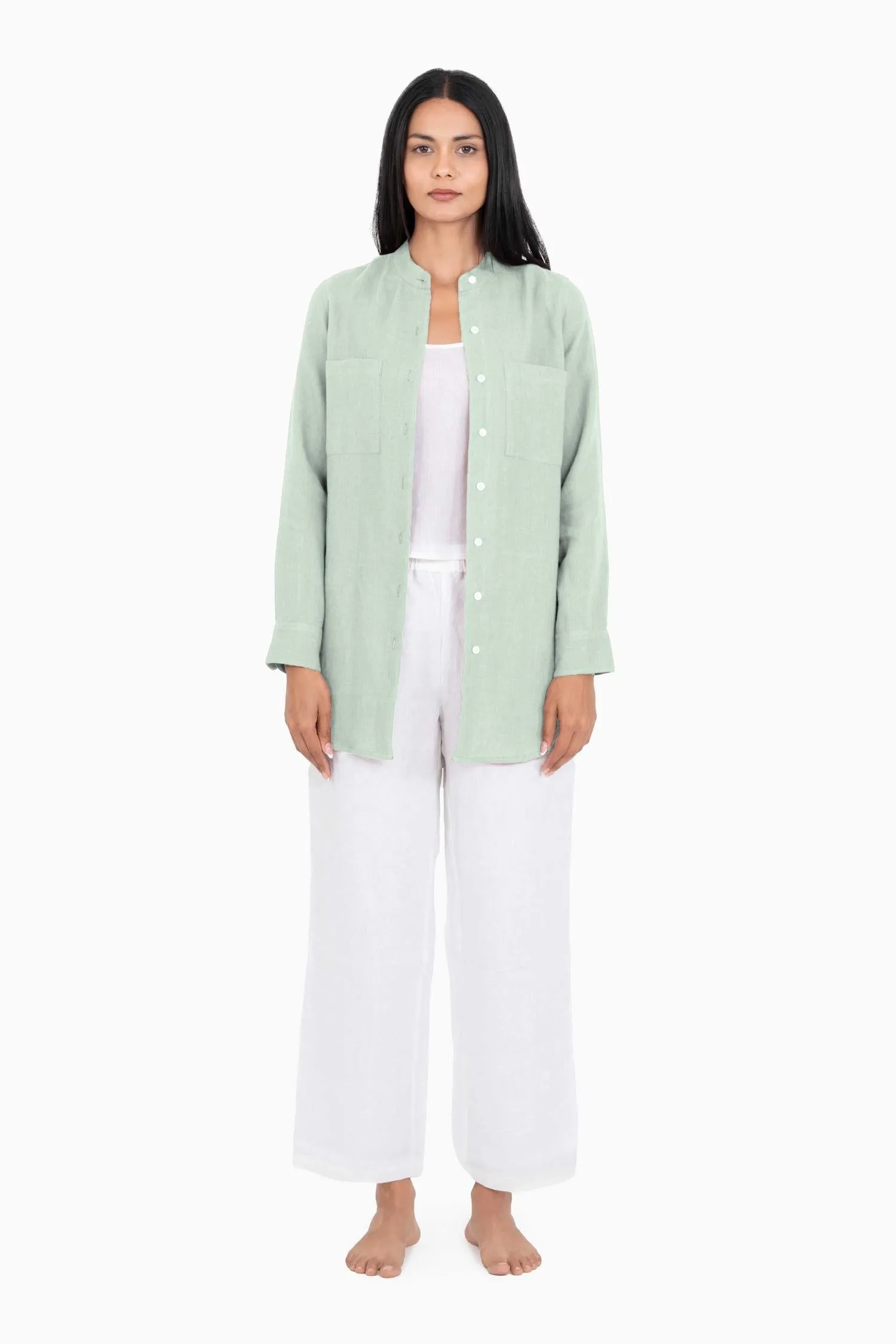 Linen Erin Shirt-Petal Pink