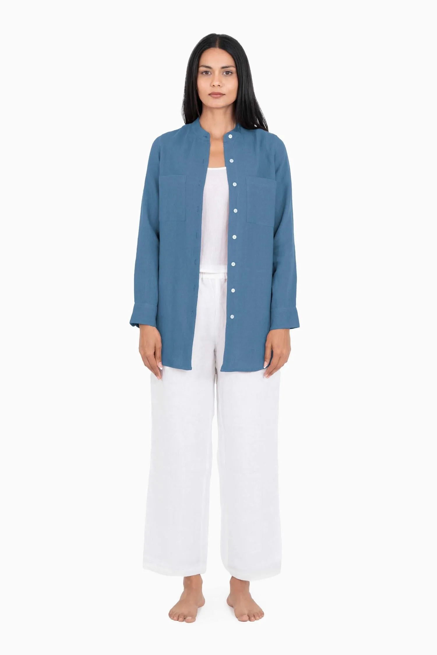 Linen Erin Shirt-Petal Pink