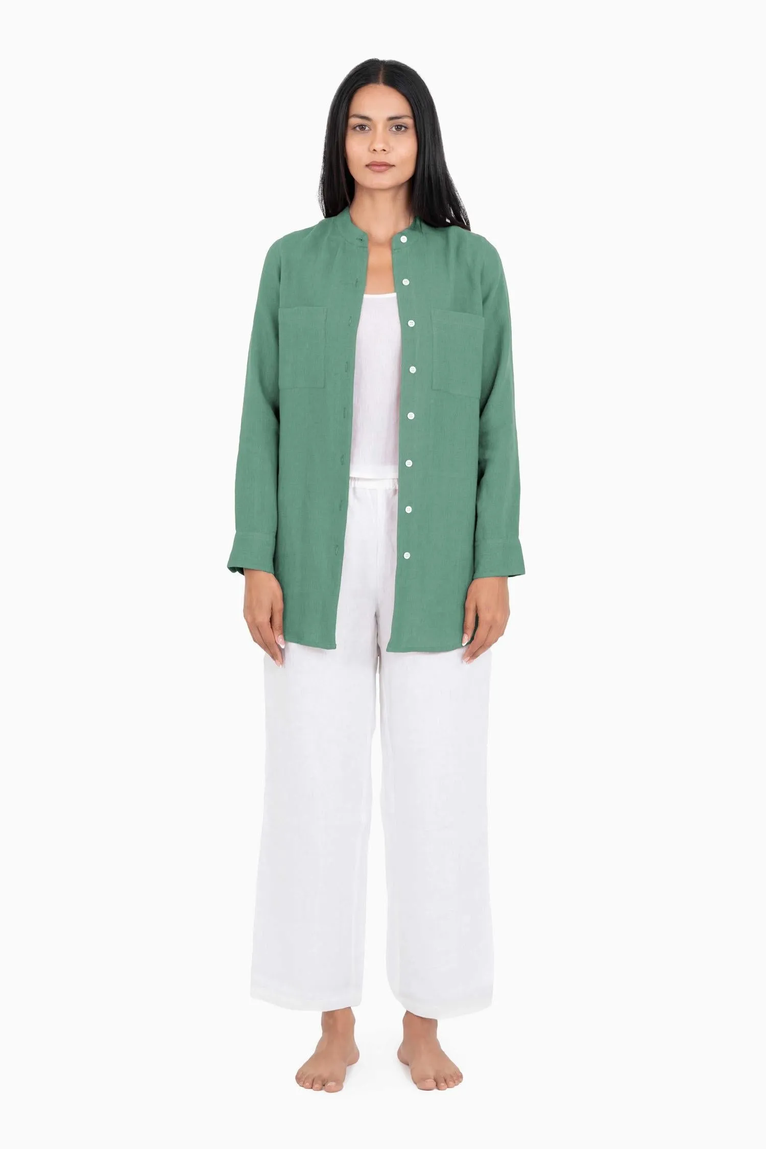 Linen Erin Shirt-Petal Pink
