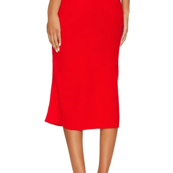 Lita By Ciara True Rib Skirt Women's midi in Fiery Red Size XXL NWT $228