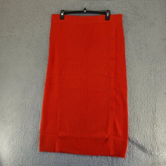 Lita By Ciara True Rib Skirt Women's midi in Fiery Red Size XXL NWT $228
