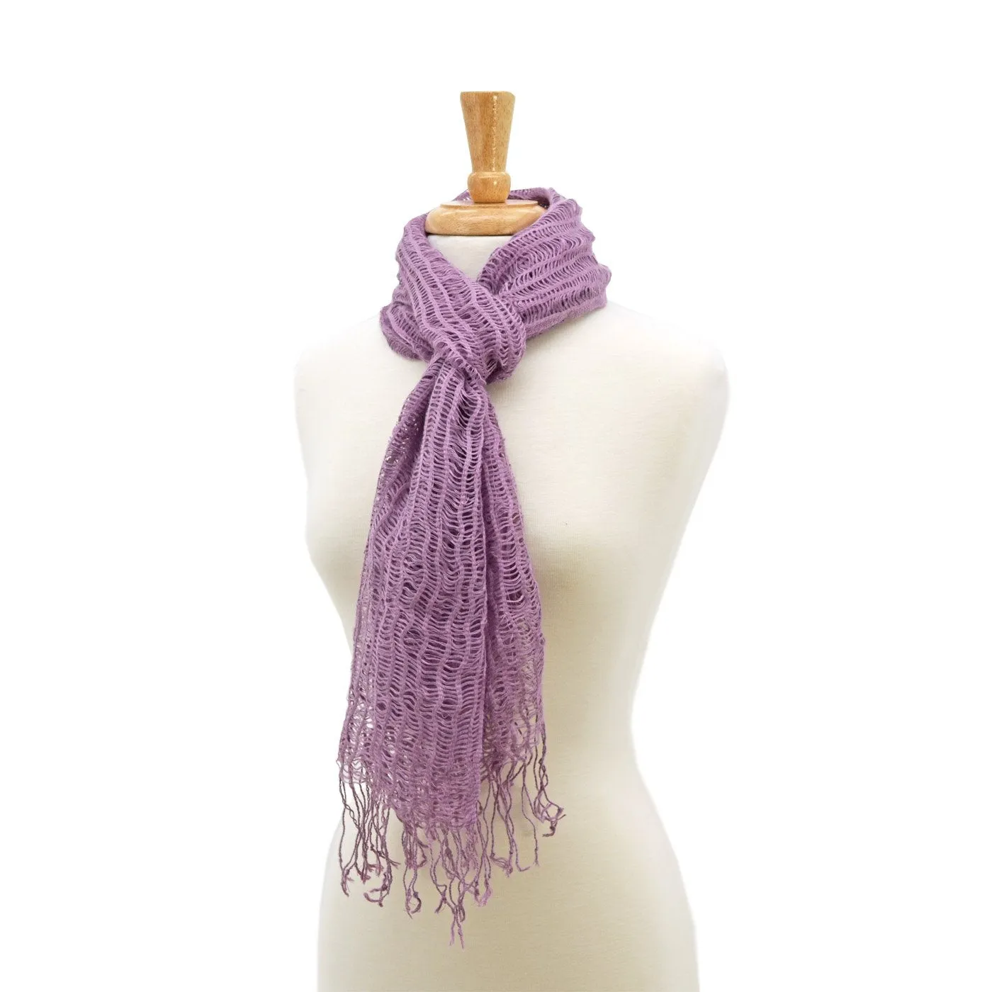 Liv Grn Women's Kim Solid Mesh with Trim Scarf