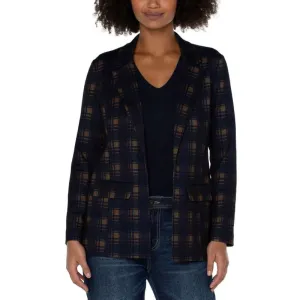 Liverpool Boyfriend Blazer With Princess Dart - Navy / Amber Tartan