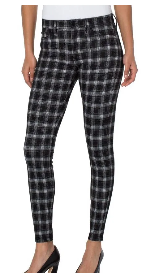 Liverpool Madonna Skinny - Black/White Glen Plaid