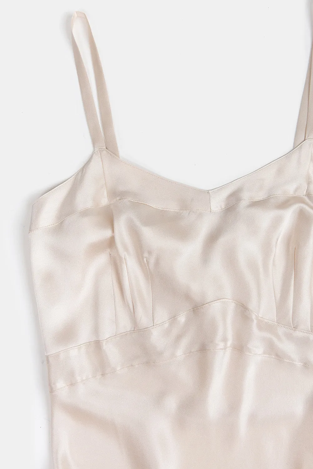 Long Lola Silk Charmeuse Dress In Alabaster